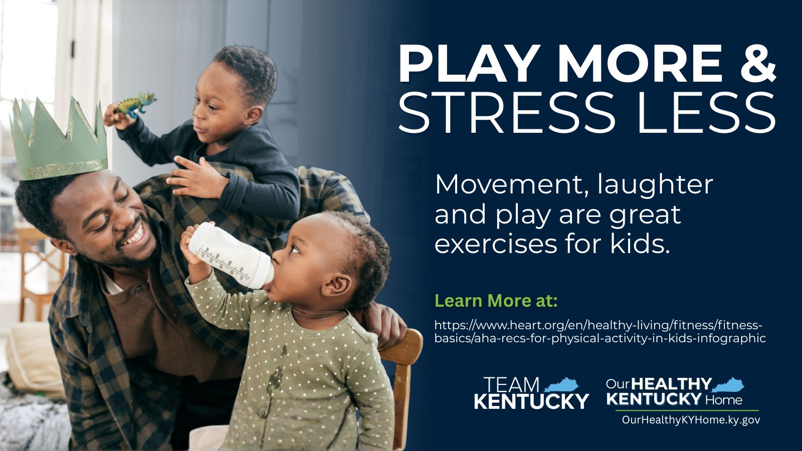 Dad playing with his two kids